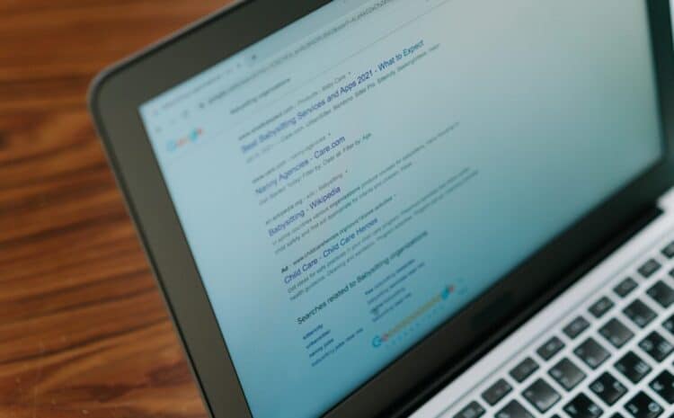 A close-up view of a laptop displaying a search engine page. — Photo by cottonbro studio on Pexels