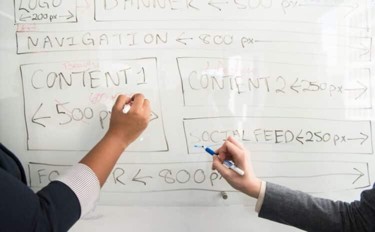 Two people collaboratively planning on a whiteboard with creative strategy. — Photo by Christina Morillo on Pexels